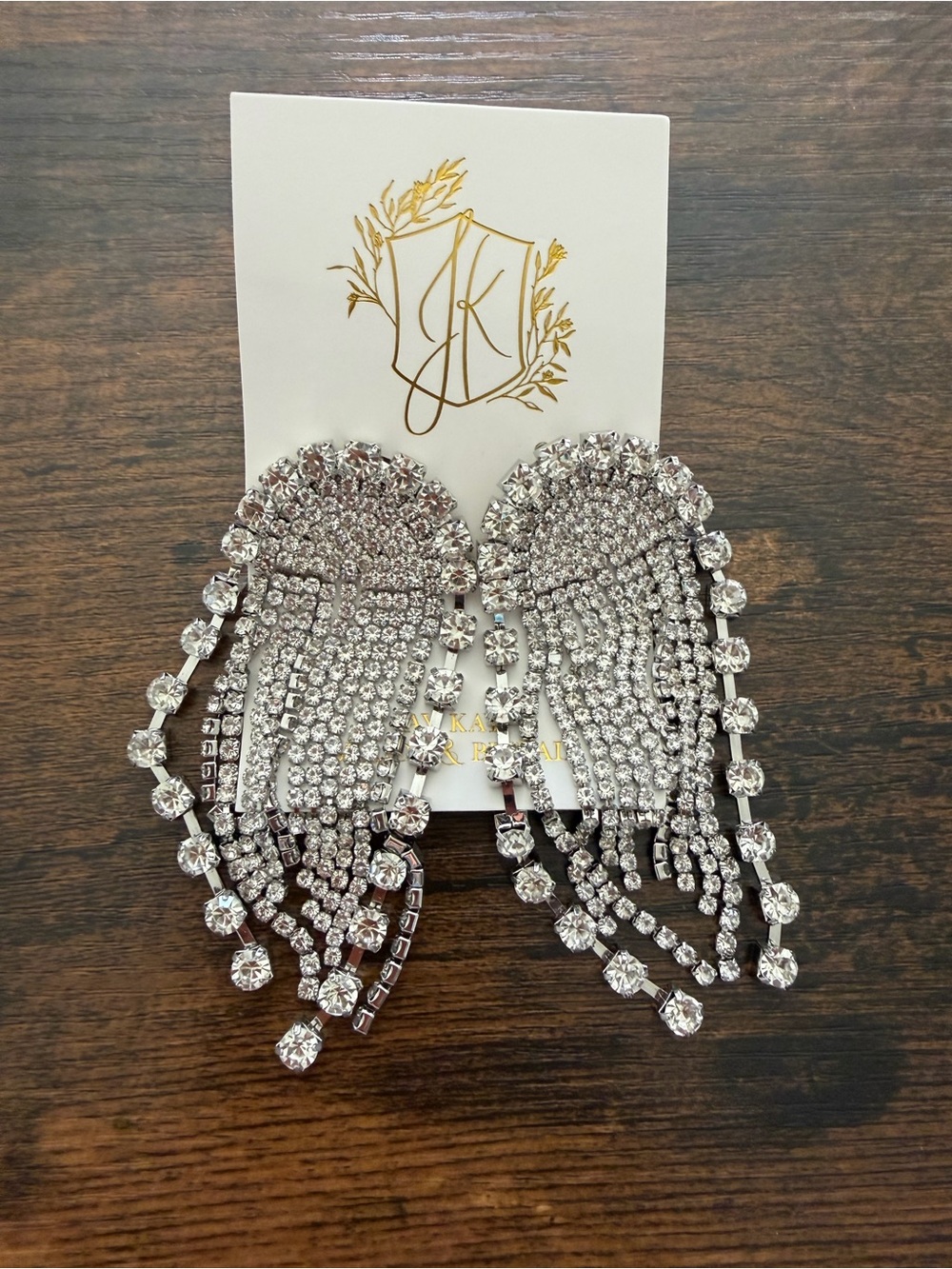 Glistening Silver Crystal Cascade Earrings